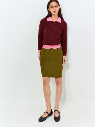 Gi&agrave;y b&uacute;p b&ecirc; mũi tr&ograve;n Woven, Đen, hi-res