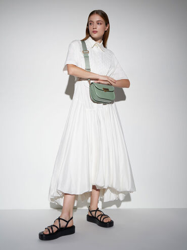 Gi&agrave;y sandals đế xuồng Strappy Padded, Đen, hi-res