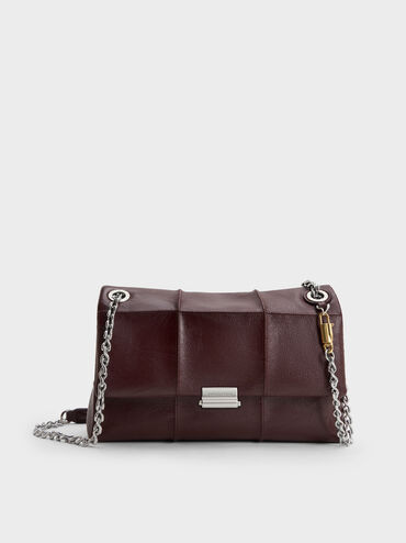 T&uacute;i đeo vai nắp gập Delfina, Wineberry Red, hi-res