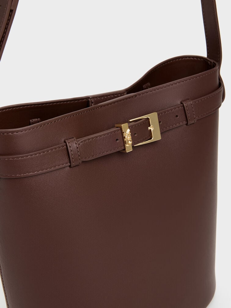 T&uacute;i đeo vai Jody Leather Belted, N&acirc;u, hi-res