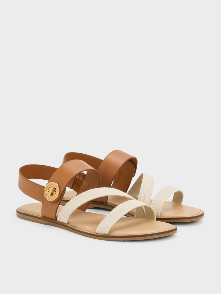 Gi&agrave;y sandals Yara Turn Lock Strappy, V&agrave;ng caramel, hi-res