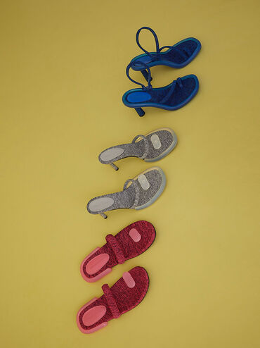 Giày cao gót sandals Electra Recycled Polyester, Xám nhạt, hi-res