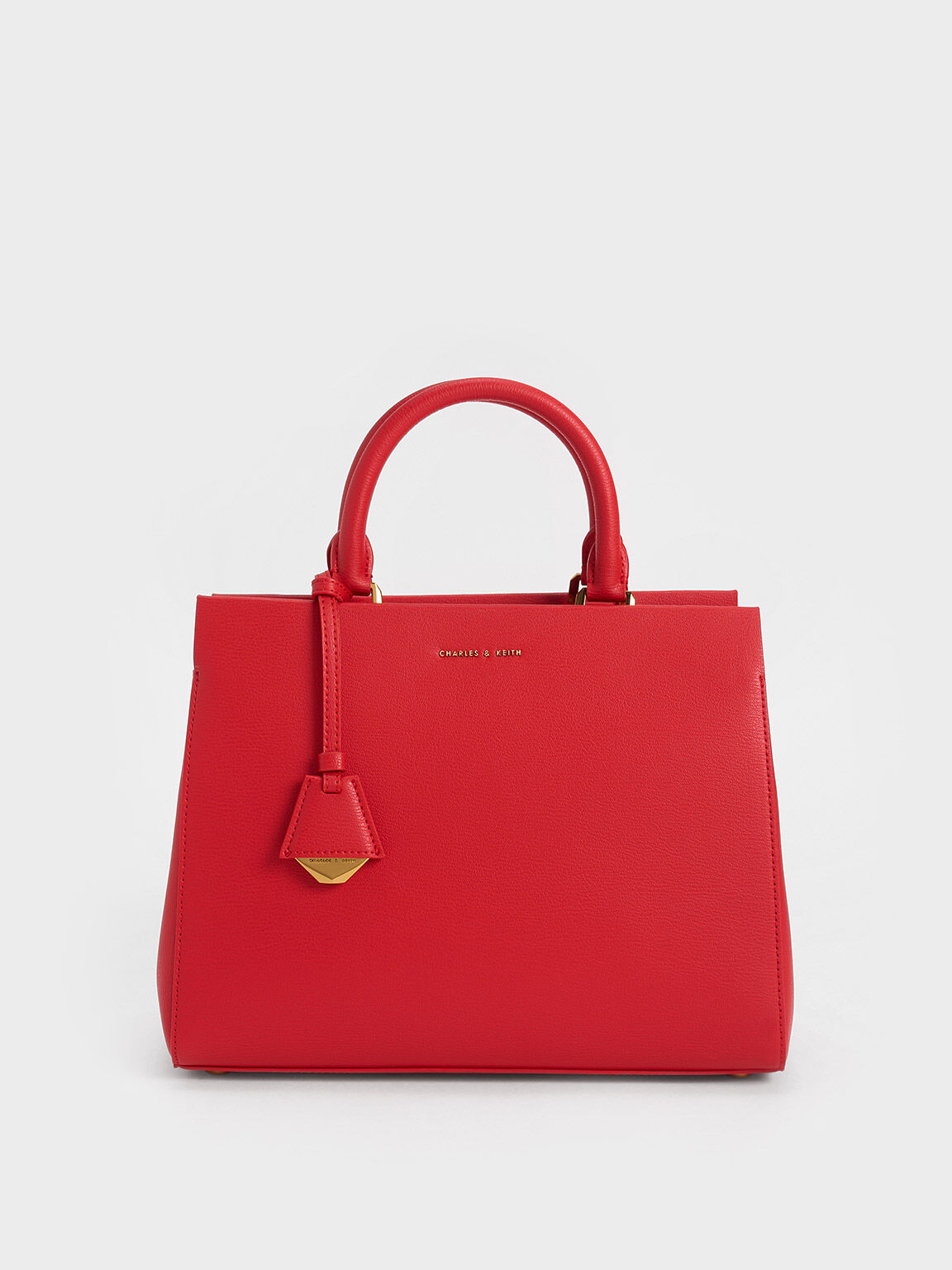 Classic Structured Handbag, Red, hi-res