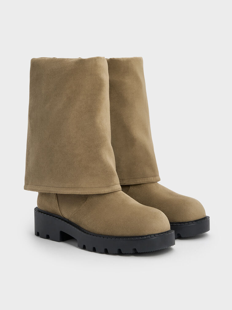 Gi&agrave;y boots cổ cao Camilla, Khaki, hi-res
