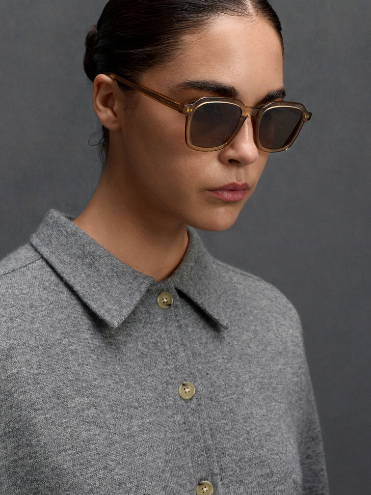 K&iacute;nh m&aacute;t gọng vu&ocirc;ng Leighton, Chestnut Brown, hi-res