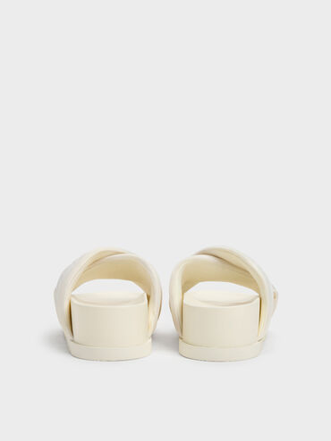 D&eacute;p quai ch&eacute;o Satin Embroidered-Flower, Phấn, hi-res