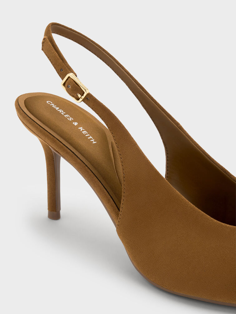 Emelia Faux Suede Slingback Pumps, Camel, hi-res