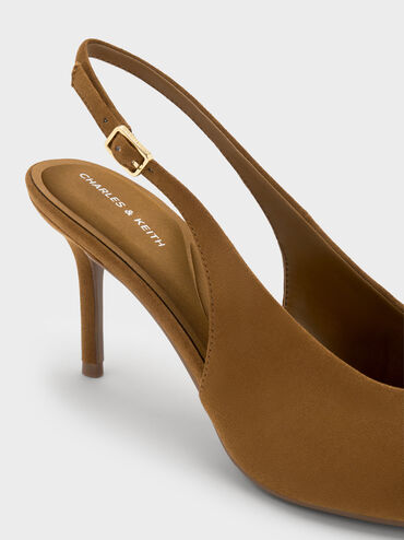 Emelia Faux Suede Slingback Pumps, Camel, hi-res