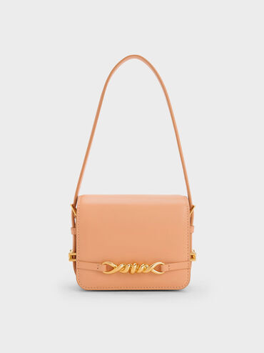 Mini Henrietta Shoulder Bag, Orange, hi-res