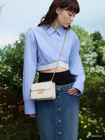 T&uacute;i đeo ch&eacute;o Alva Quilted, Kem, hi-res