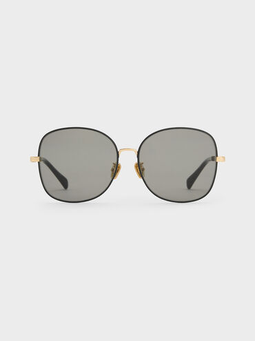 Ivette Butterfly Sunglasses, Black, hi-res