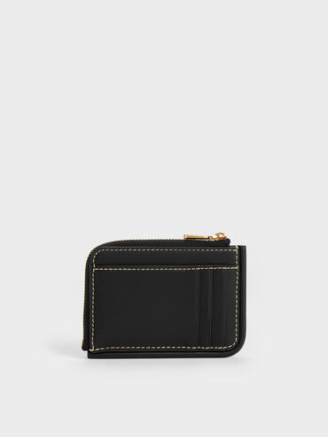 Lyla Front-Pocket Card Holder, Black, hi-res