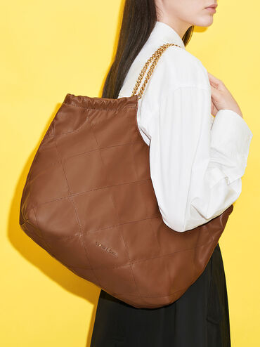 T&uacute;i tote quai x&iacute;ch Braided, Chocolate, hi-res