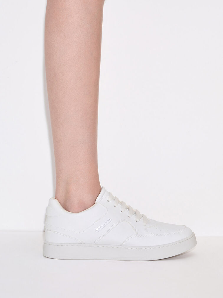 Low-Top Sneakers, White, hi-res