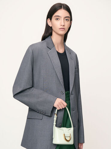 Túi đeo vai phom chữ nhật Gabine Bucket, Xanh bạc hà, hi-res