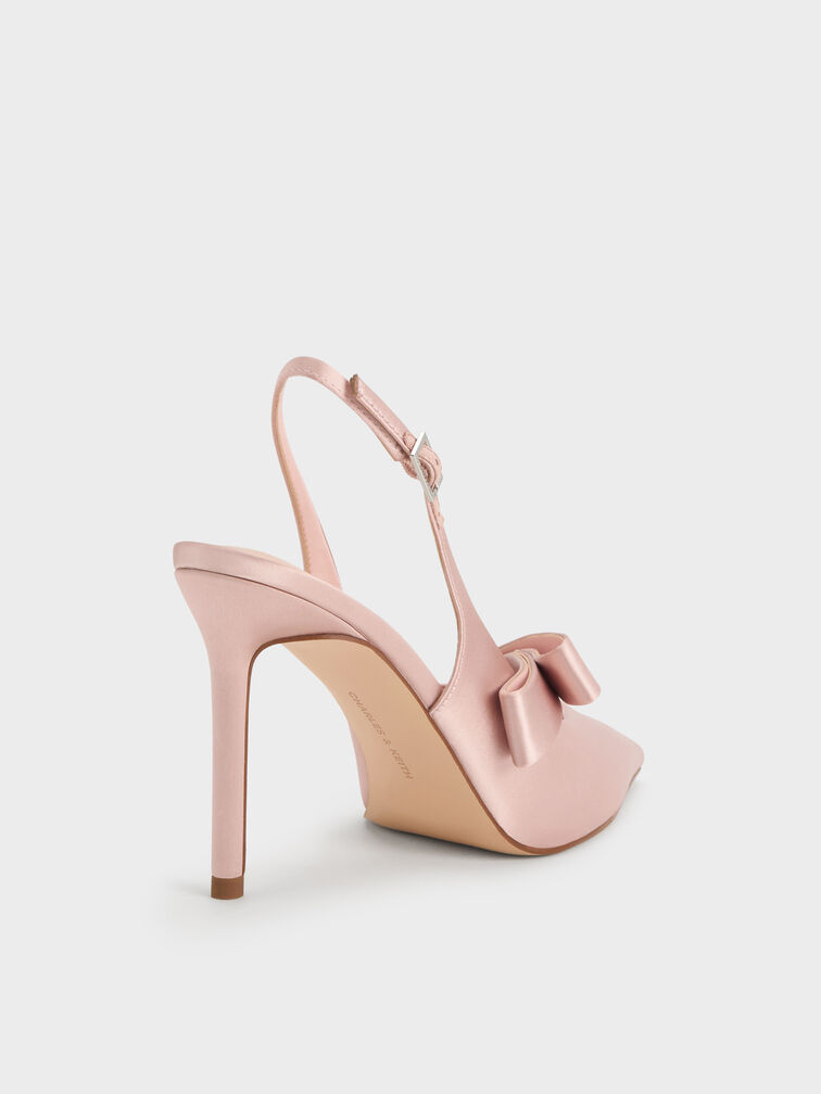 Gi&agrave;y sandals cao g&oacute;t Satin, Hồng, hi-res