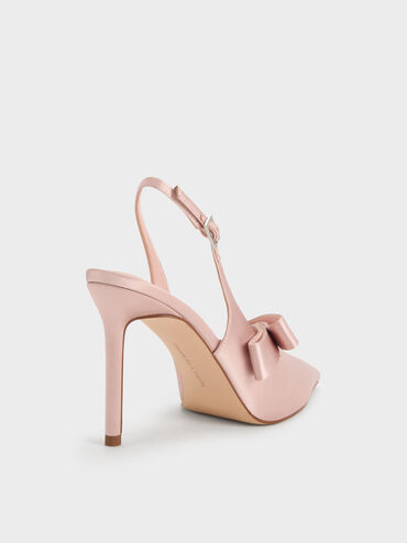 Gi&agrave;y sandals cao g&oacute;t Satin, Hồng, hi-res