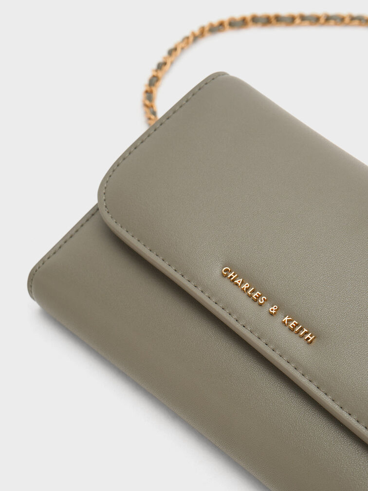 V&iacute; d&agrave;i nắp gập Magnetic Front Flap, Khaki, hi-res