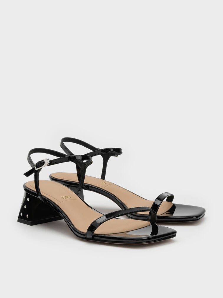 Gi&agrave;y sandals cao g&oacute;t Emmaline, Đen b&oacute;ng, hi-res