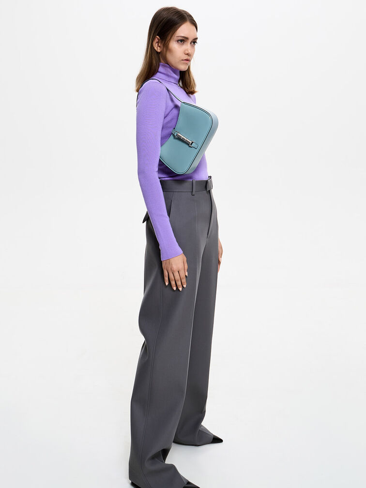Túi đeo vai Cesia Metallic Accent, Xanh đá phiến, hi-res
