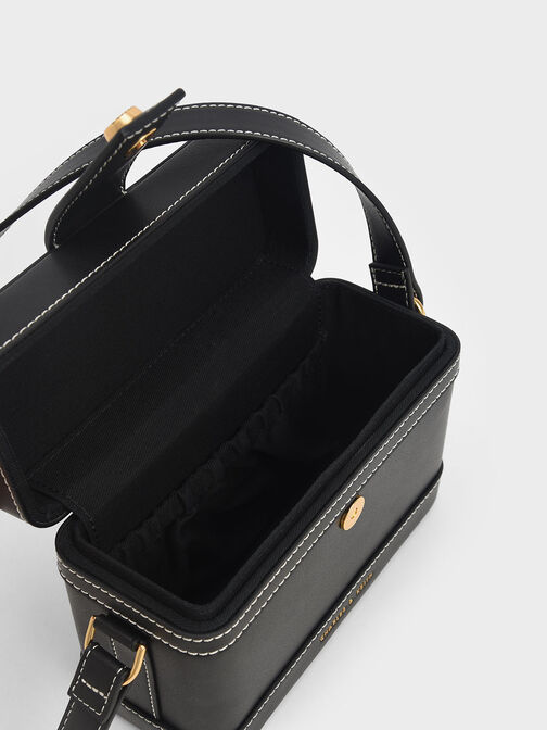 Bronte Contrast-Trim Boxy Crossbody Bag, Black, hi-res