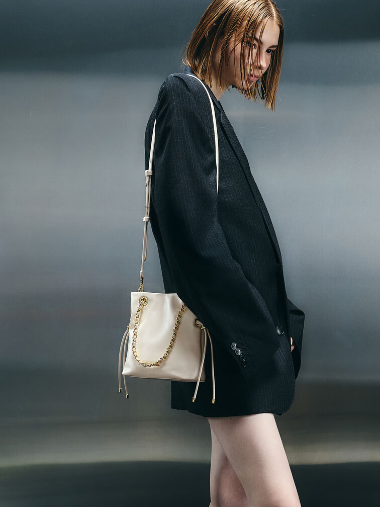 Túi đeo chéo Arya Braided-Strap Double-Handle, Kem, hi-res