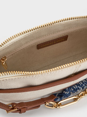 T&uacute;i đeo vai Addison Canvas Knotted-Rope, Taupe Canvas, hi-res