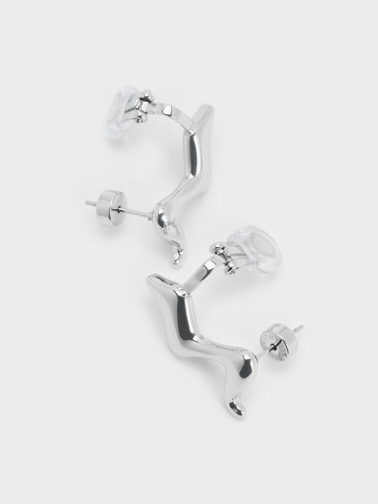 Khuy&ecirc;n tai lượn s&oacute;ng Emilia, Bạc, hi-res