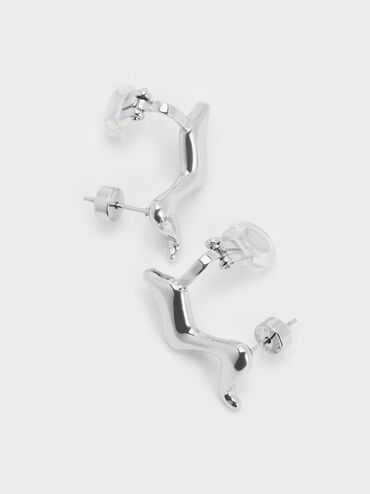 Khuy&ecirc;n tai lượn s&oacute;ng Emilia, Bạc, hi-res