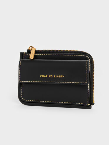 Lyla Front-Pocket Card Holder, Black, hi-res