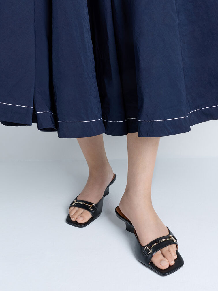 Giày mules cao gót Erinna Metallc-Accent, Đen, hi-res