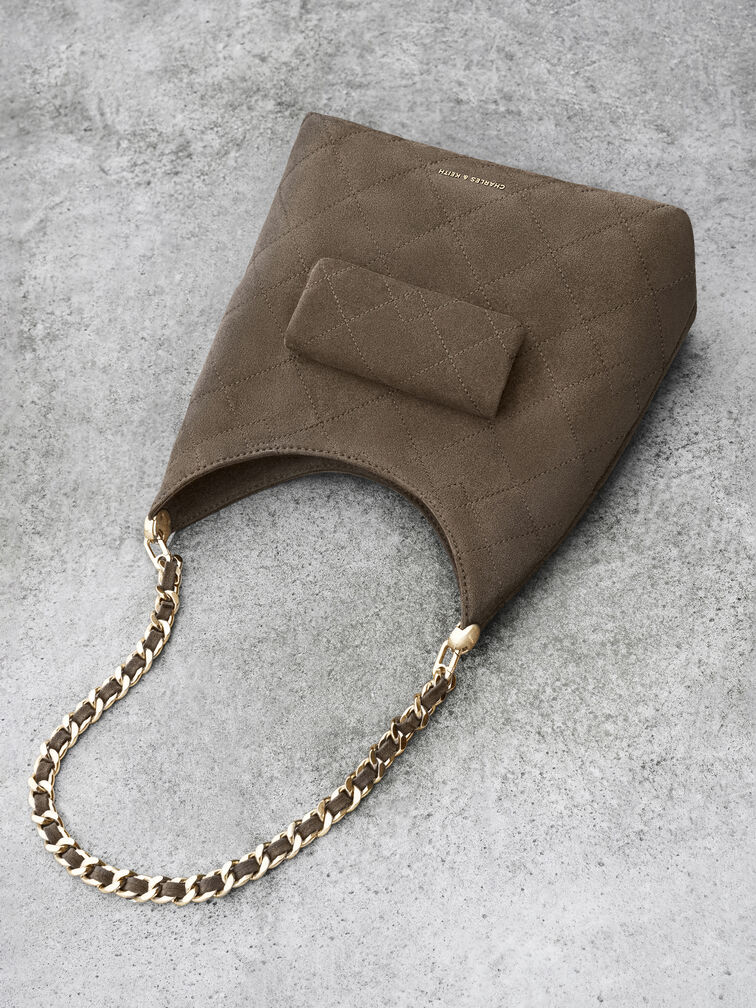 T&uacute;i đeo vai Duo Quilted Front-Pocket, Stone Grey, hi-res