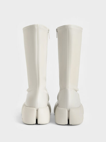 Gi&agrave;y boots cổ cao Jamie Side-Zip Platform, Trắng, hi-res