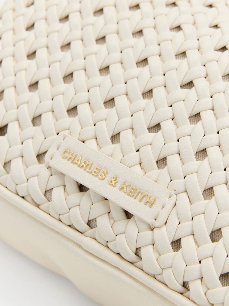 Azure Woven Crossbody Bag, Cream, hi-res