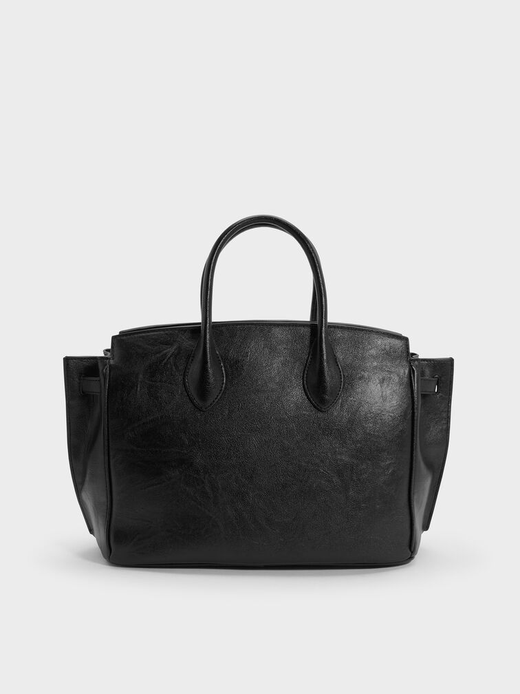 T&uacute;i tote Large Ginevra, Đen, hi-res