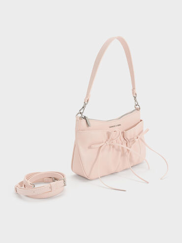 T&uacute;i đeo vai Mini Reese Ruched Bow, Soft Pink, hi-res