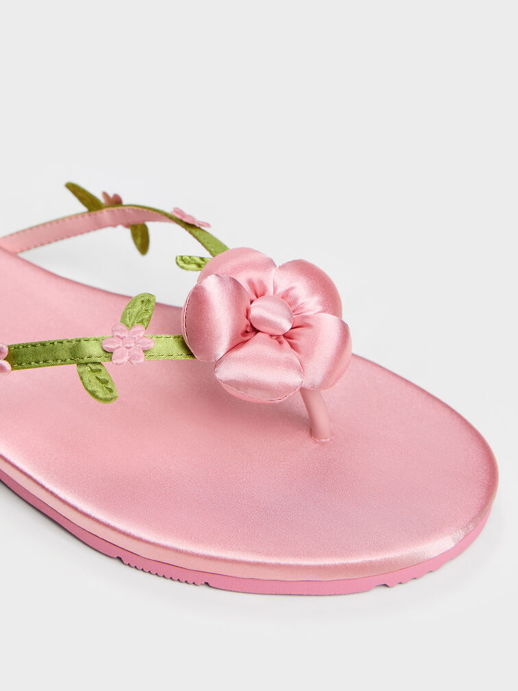 D&eacute;p kẹp Puffy Flower, Hồng, hi-res