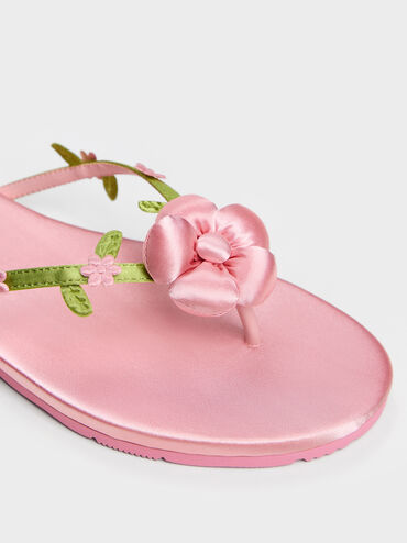 D&eacute;p kẹp Puffy Flower, Hồng, hi-res