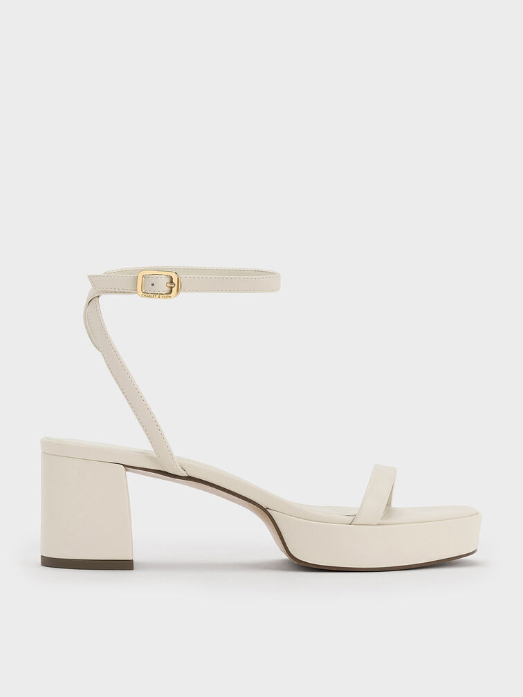 Gi&agrave;y sandals cao g&oacute;t Thin-Strap Block Heel, Phấn, hi-res