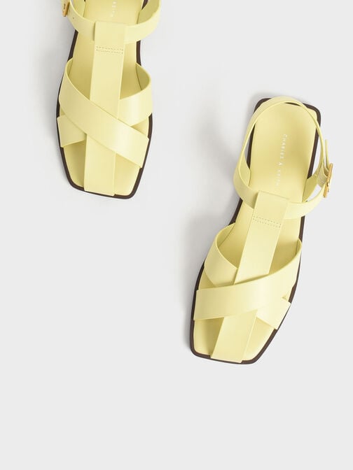 Giày sandals Strappy Crossover, Vàng, hi-res
