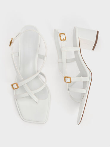 Gi&agrave;y sandals cao g&oacute;t Strappy Block-Heel, Trắng, hi-res