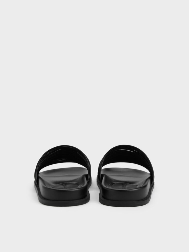 Fianna Strappy Slide Sandals, Black, hi-res