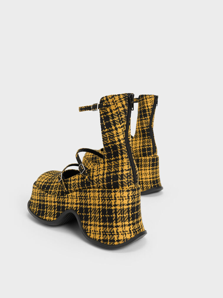 Giày cao gót Carlisle Checkered, Vàng, hi-res