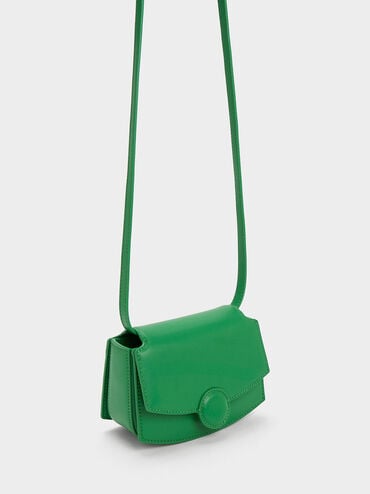 Clover Curved Shoulder Bag, Green, hi-res