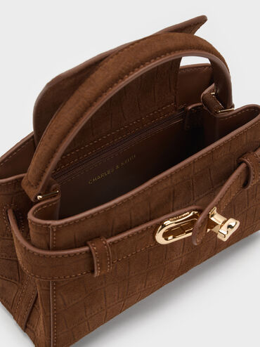 Aubrielle Top Handle Bag, Chocolate, hi-res