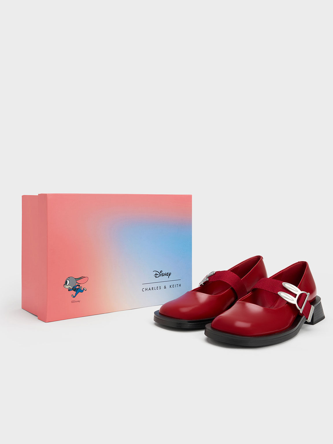 Giày búp bê mũi vuông Judy Hopps Metallic Accent, Đỏ, hi-res