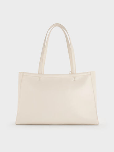 Augustine Sculptural-Detail Tote Bag, Cream, hi-res