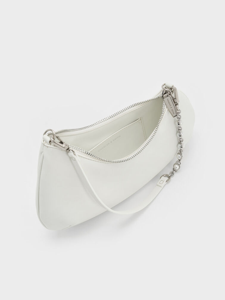Túi đeo vai hình thang Dion, Trắng, hi-res