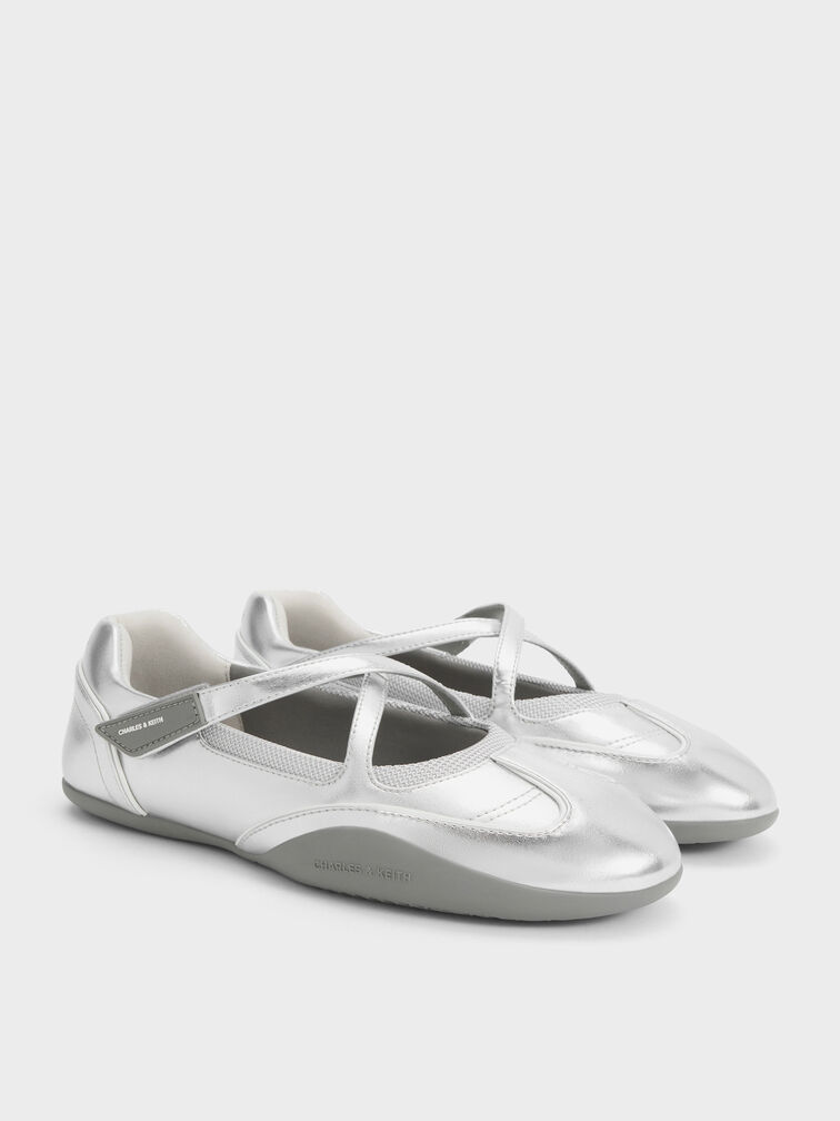 Mika Crossover Mary Jane Sneakers, Silver, hi-res