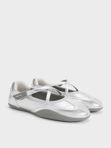 Mika Crossover Mary Jane Sneakers, Silver, hi-res